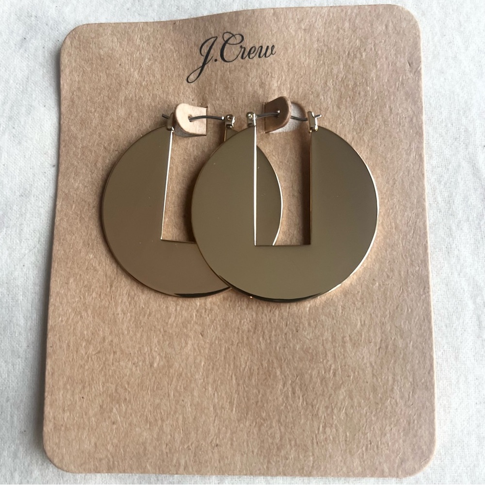 ⚜️ J. Crew Shiny Gold Tone Statement Earrings
